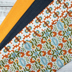 Cotton and Steel - Ladybug Lane - Flower Burst - Rust - On the Mark Designs
