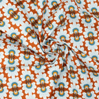 Cotton and Steel - Ladybug Lane - Flower Burst - Rust - On the Mark Designs