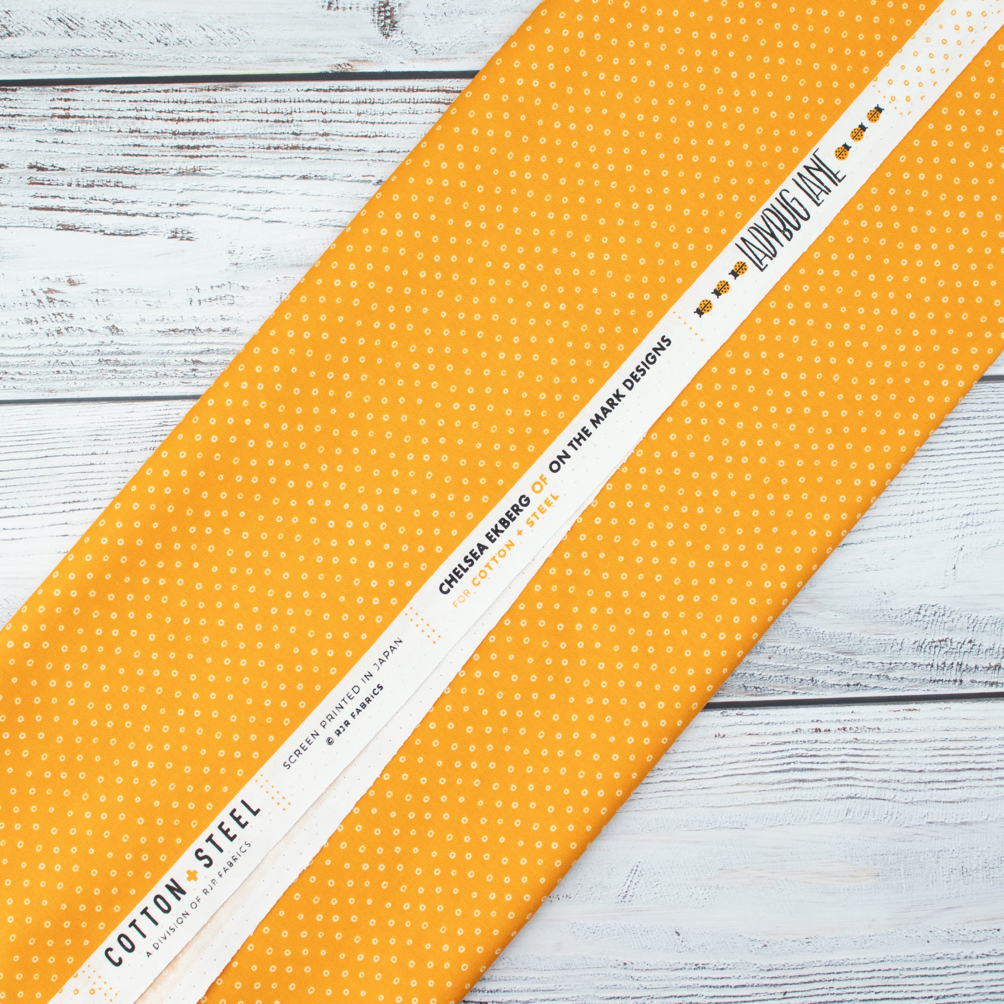Cotton and Steel - Ladybug Lane - Spotty - Sunshine - On the Mark Designs