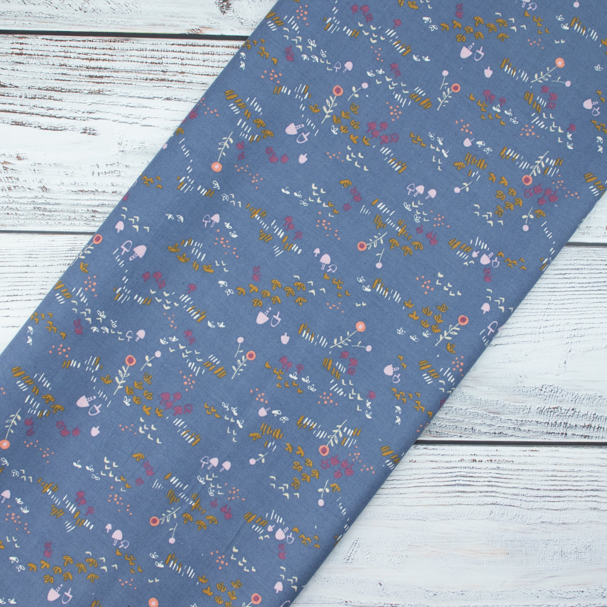Cotton and Steel - Omatsuri Nakama - Mori No Tomodachi - Nohara - Blue Indigo Unbleached Fabric