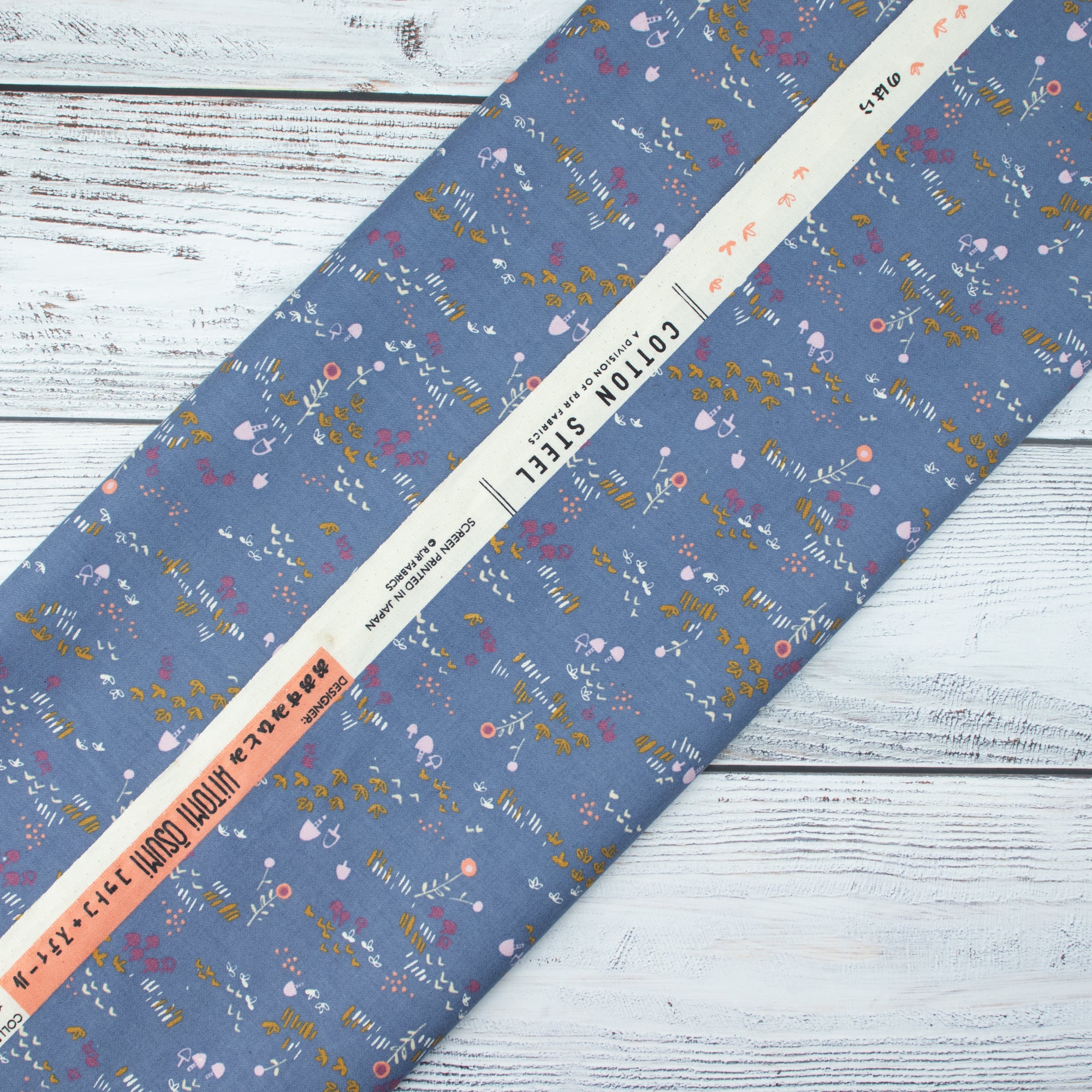 Cotton and Steel - Omatsuri Nakama - Mori No Tomodachi - Nohara - Blue Indigo Unbleached Fabric
