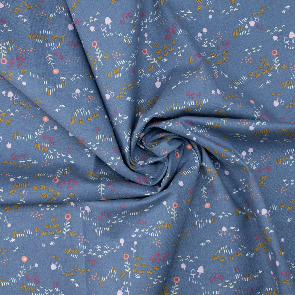 Cotton and Steel - Omatsuri Nakama - Mori No Tomodachi - Nohara - Blue Indigo Unbleached Fabric