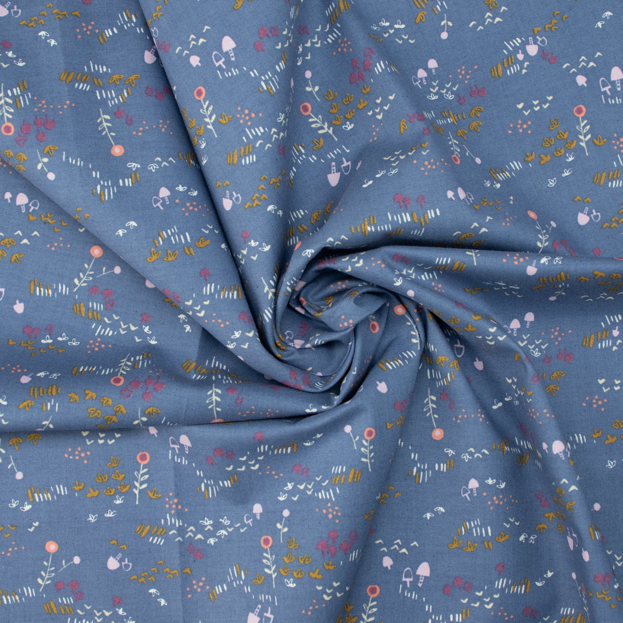Cotton and Steel - Omatsuri Nakama - Mori No Tomodachi - Nohara - Blue Indigo Unbleached Fabric