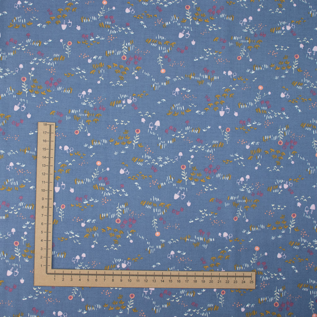 Cotton and Steel - Omatsuri Nakama - Mori No Tomodachi - Nohara - Blue Indigo Unbleached Fabric