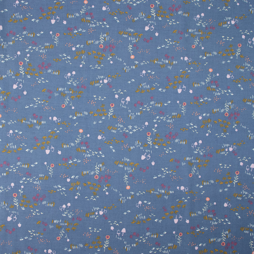 Cotton and Steel - Omatsuri Nakama - Mori No Tomodachi - Nohara - Blue Indigo Unbleached Fabric
