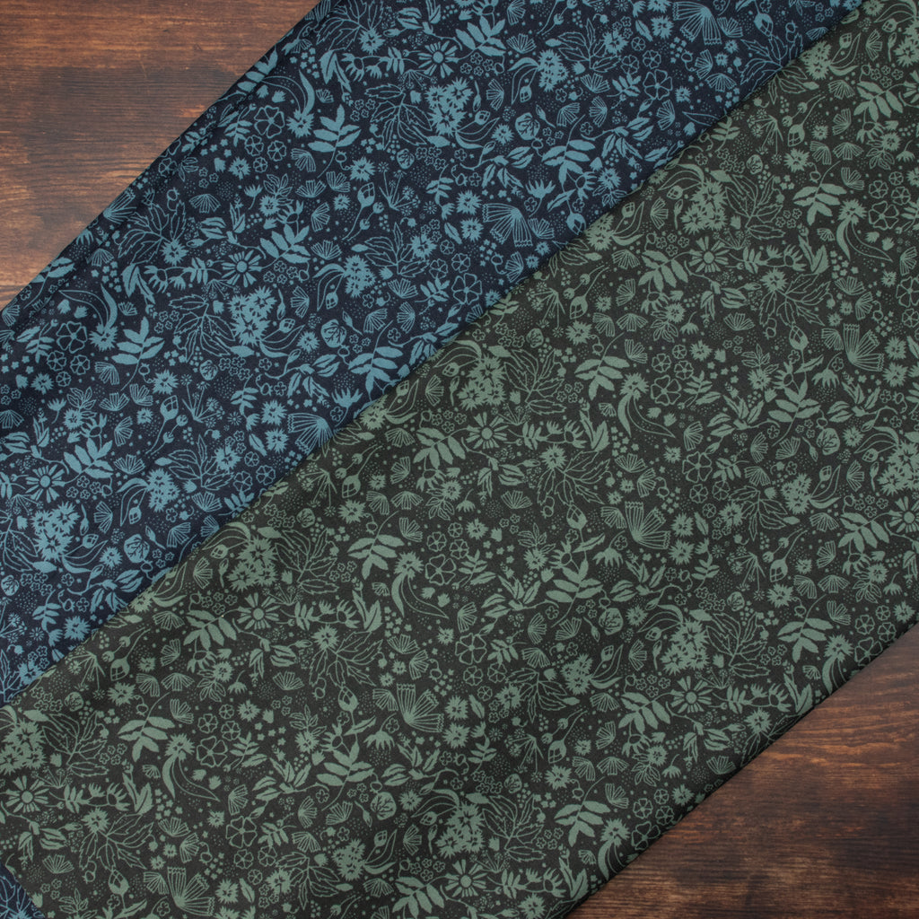 Cotton and Steel - Scout Lake - Overgrown - Evergreen Fabric - Ash Cascade