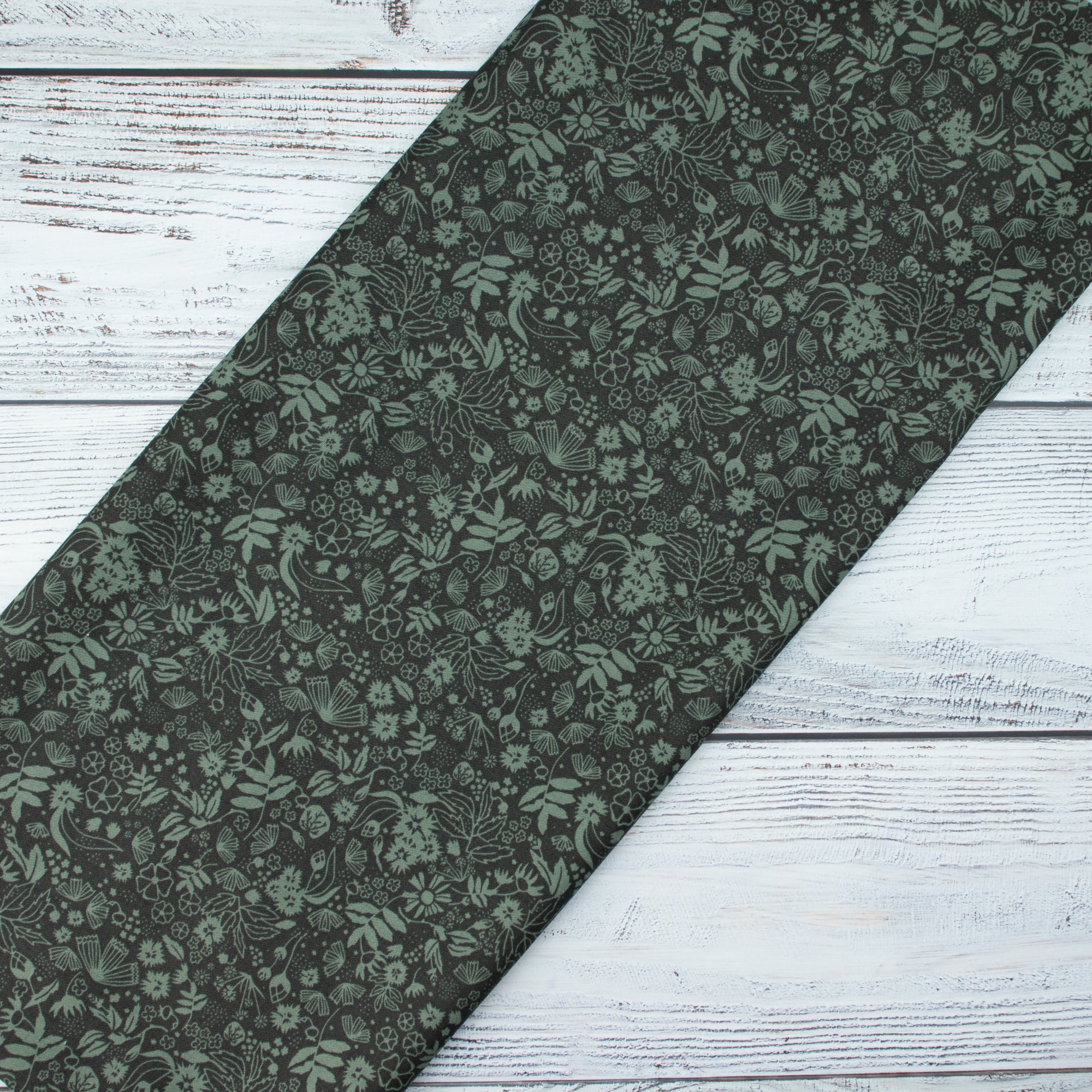 Cotton and Steel - Scout Lake - Overgrown - Evergreen Fabric - Ash Cascade