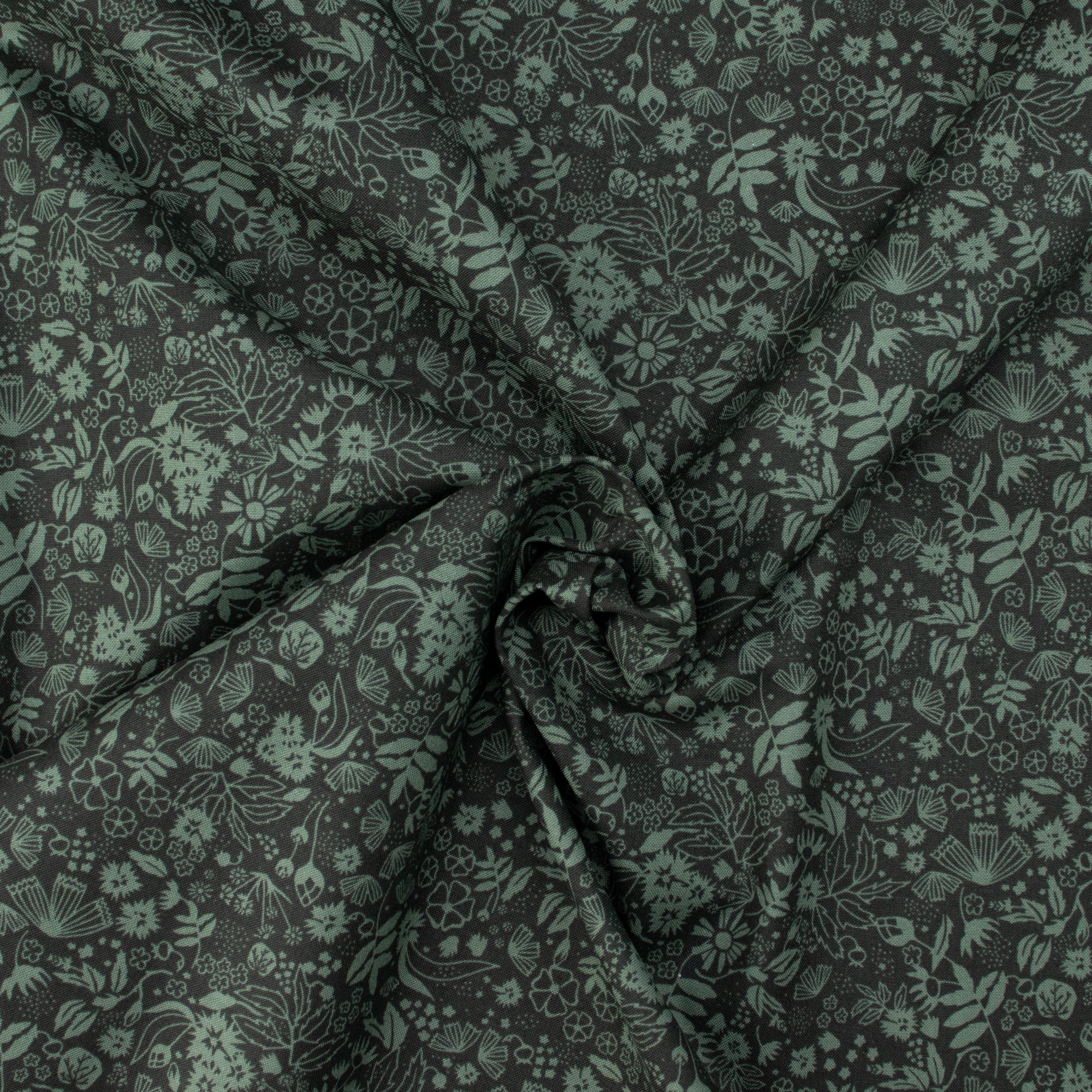 Cotton and Steel - Scout Lake - Overgrown - Evergreen Fabric - Ash Cascade