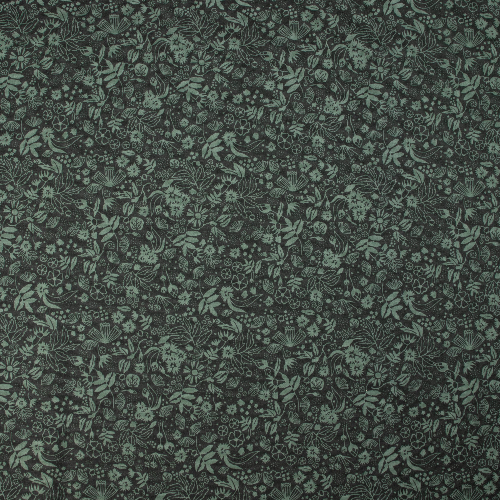 Cotton and Steel - Scout Lake - Overgrown - Evergreen Fabric - Ash Cascade