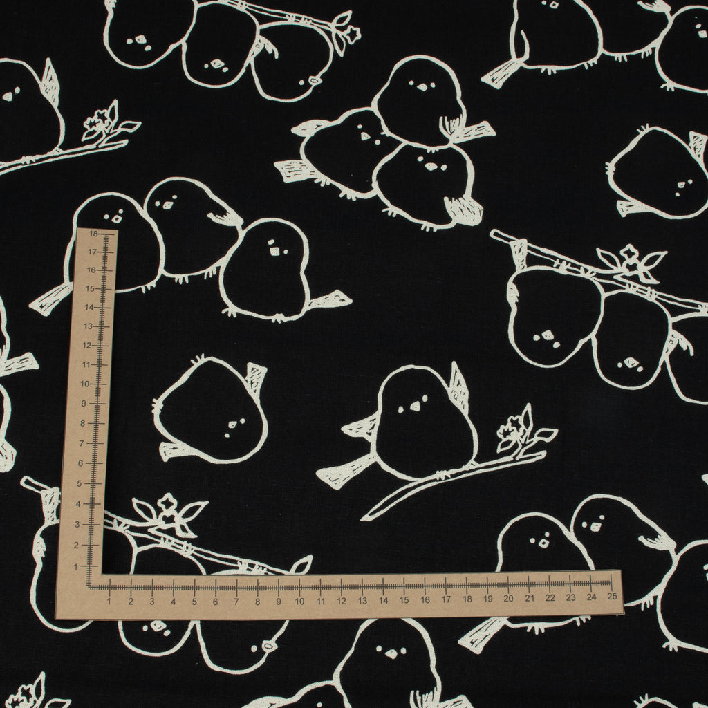 Simply Animal Birds Canvas – Schwarz - Kokka