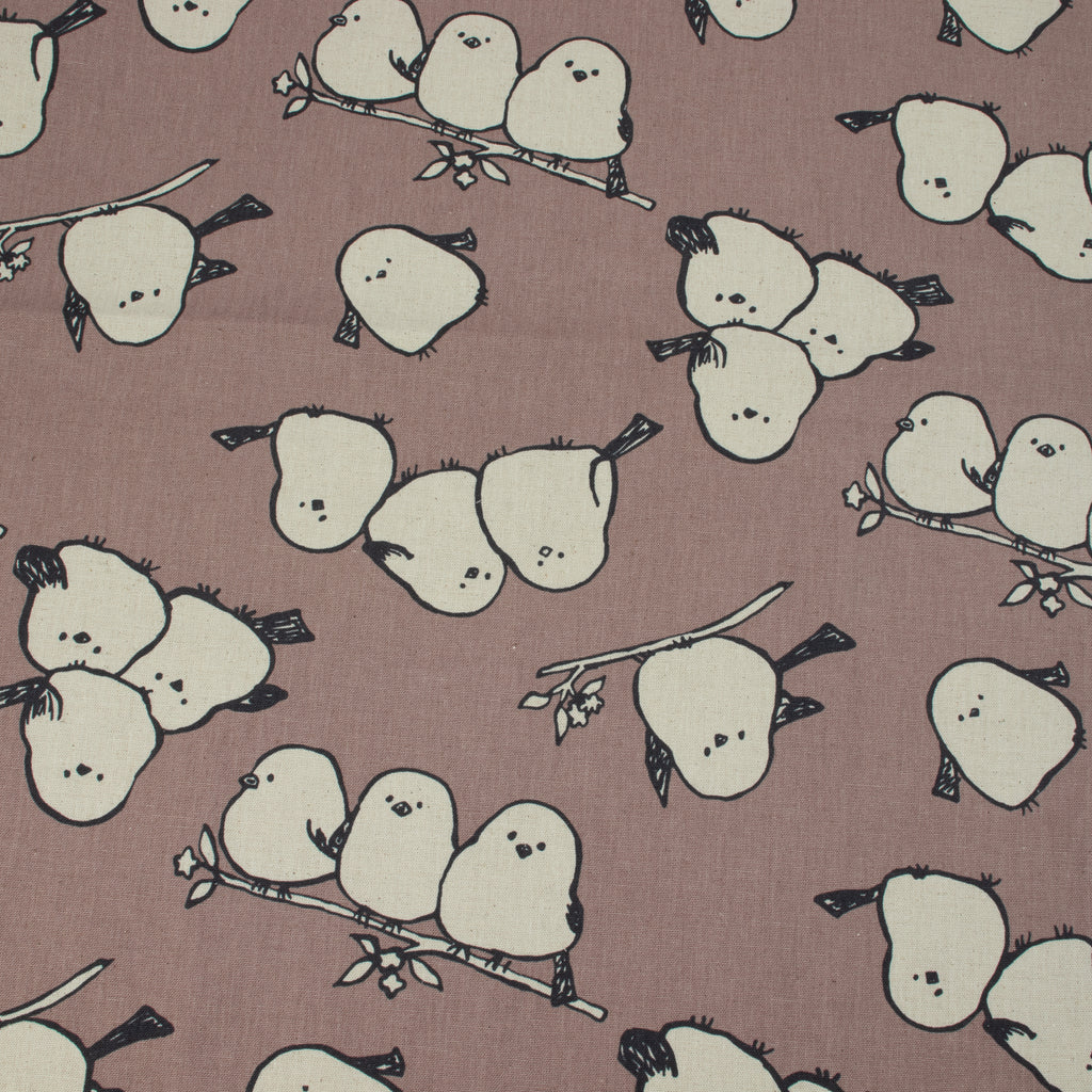 Simply Animal Birds Canvas – Mauve - Kokka