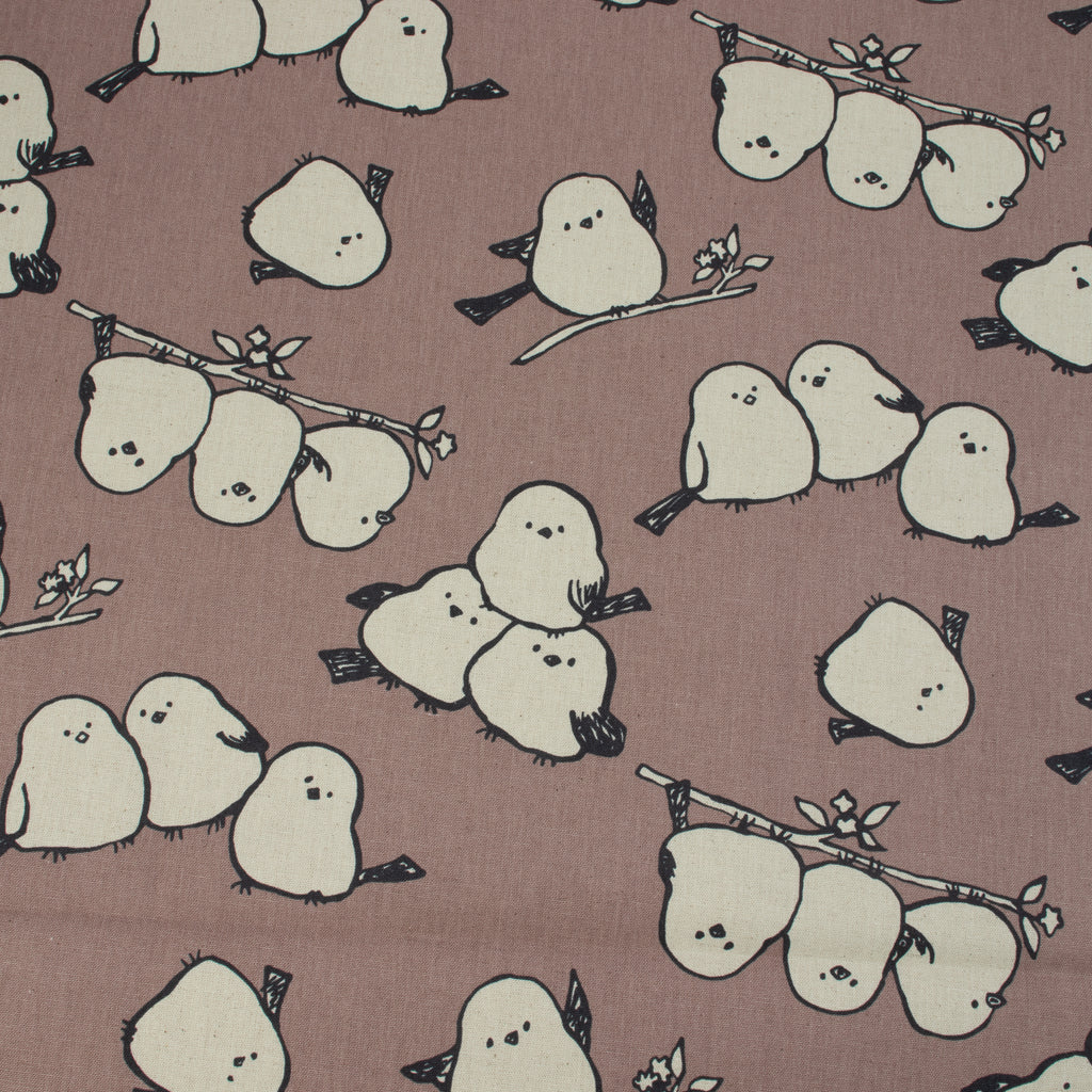 Simply Animal Birds Canvas – Mauve - Kokka