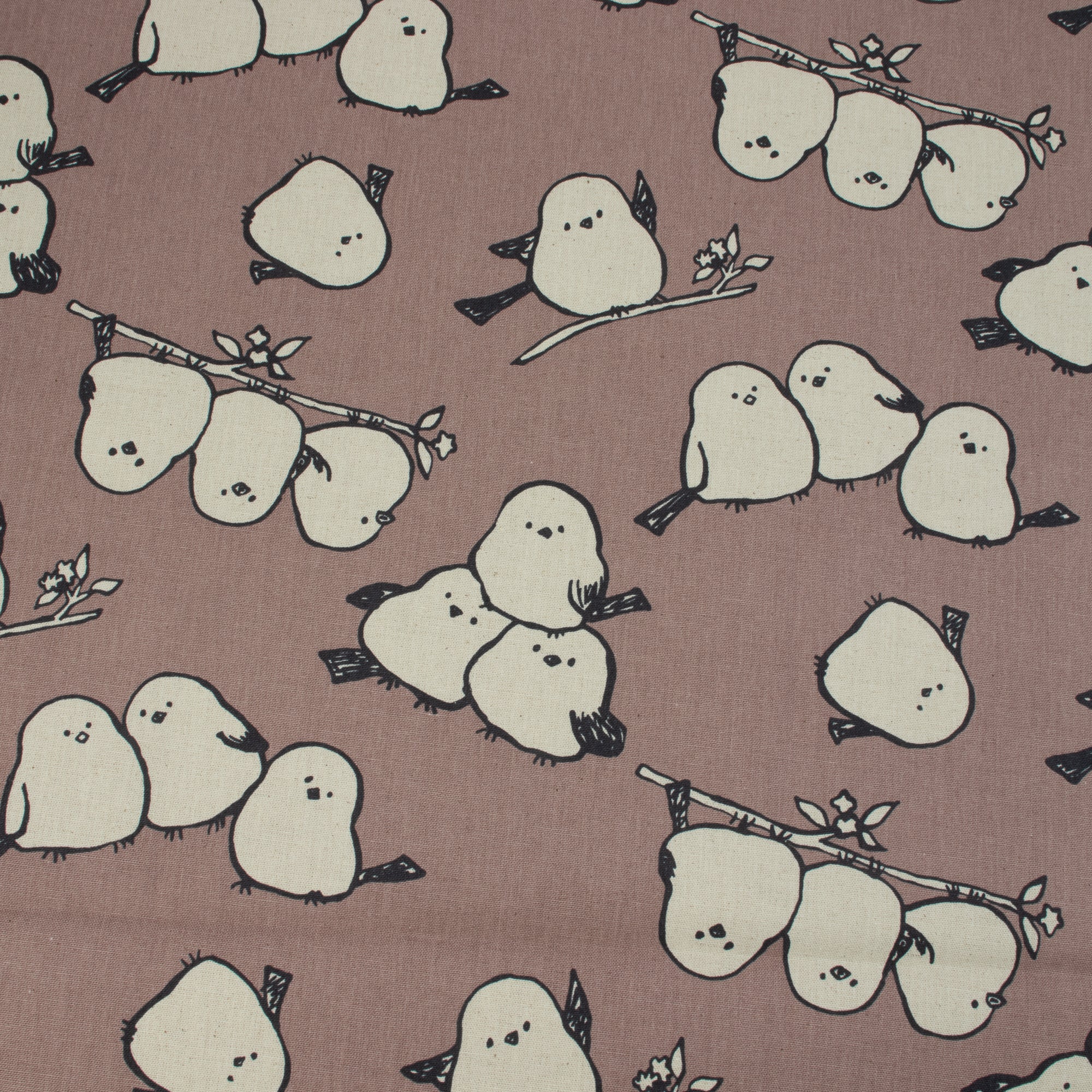 Simply Animal Birds Canvas – Mauve - Kokka
