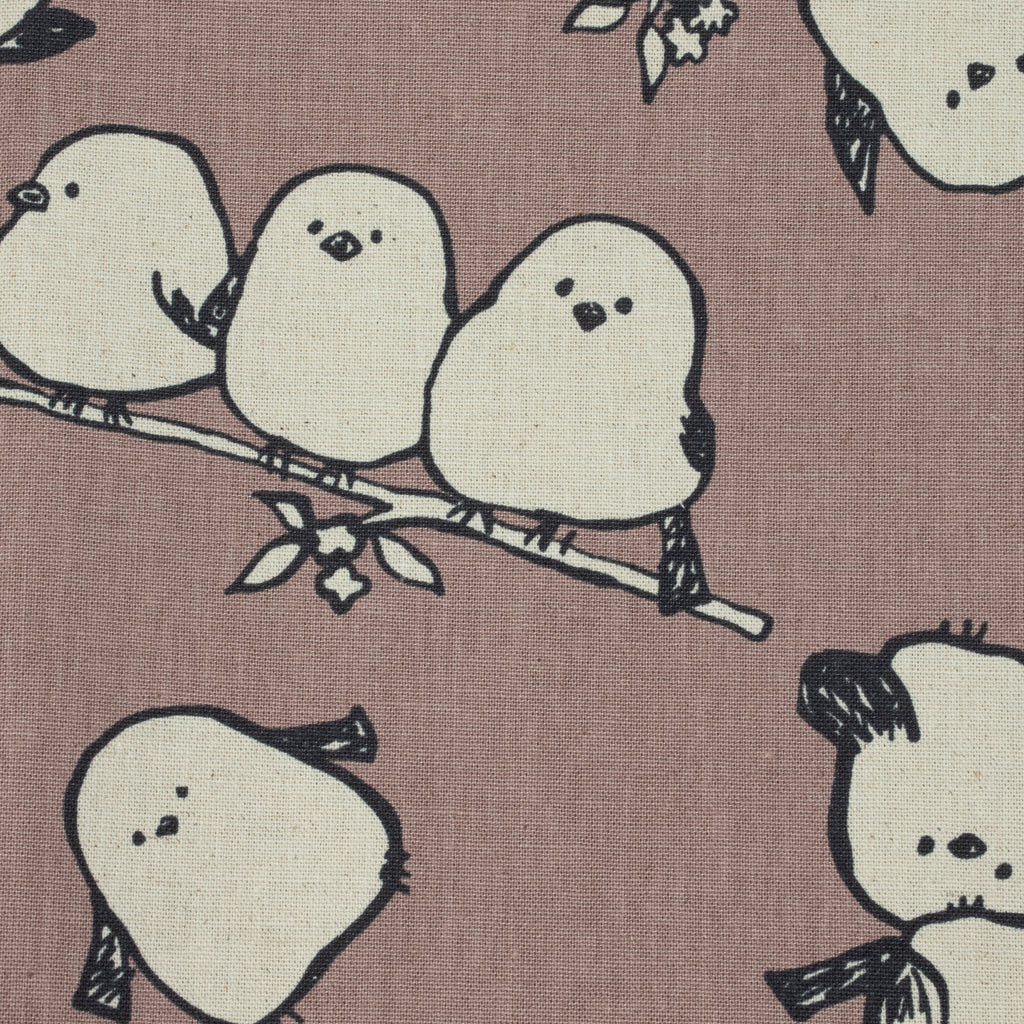 Simply Animal Birds Canvas – Mauve - Kokka