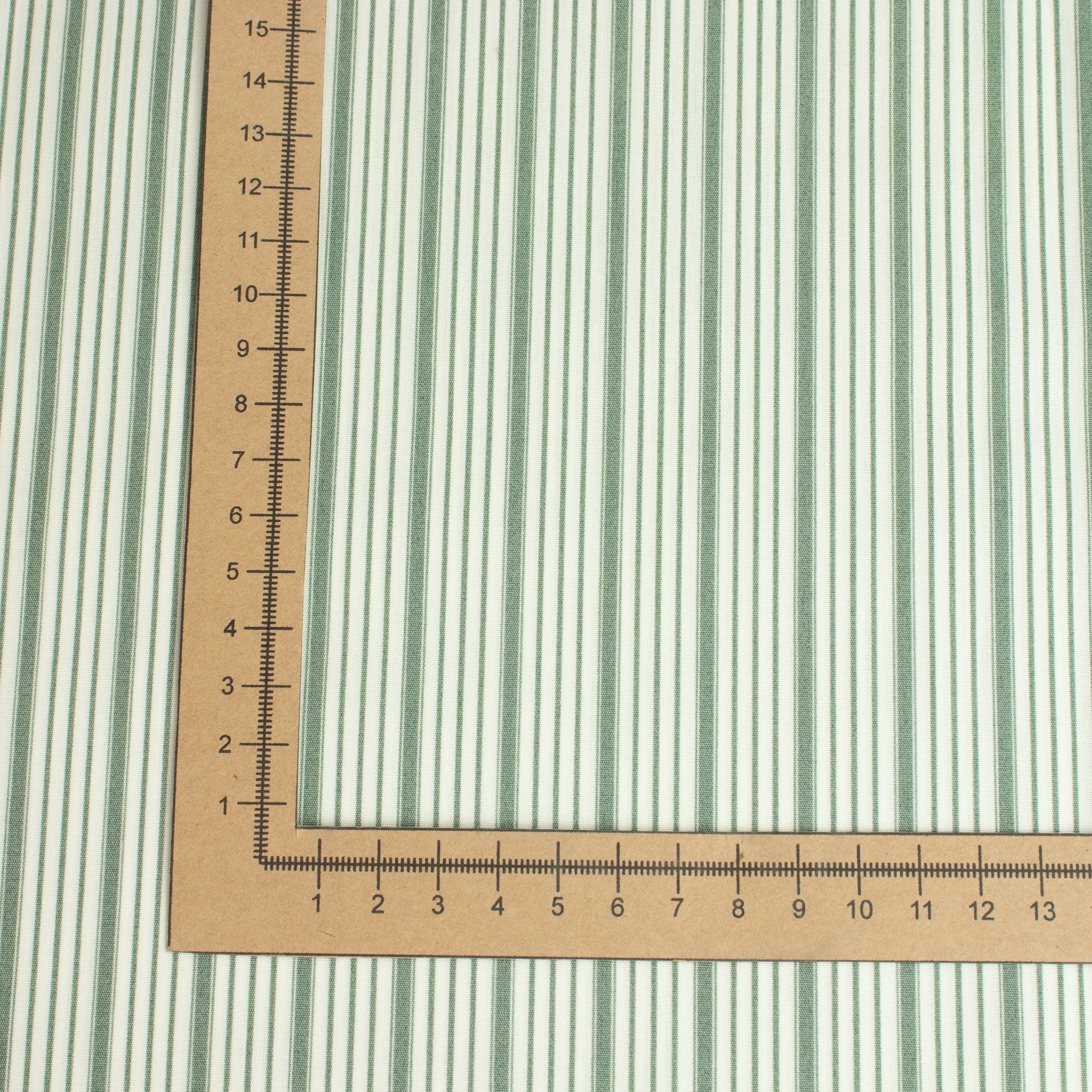 Art Gallery Fabrics Spruce – Timeless Ticking Sage | Streifenstoff in Salbeigrün