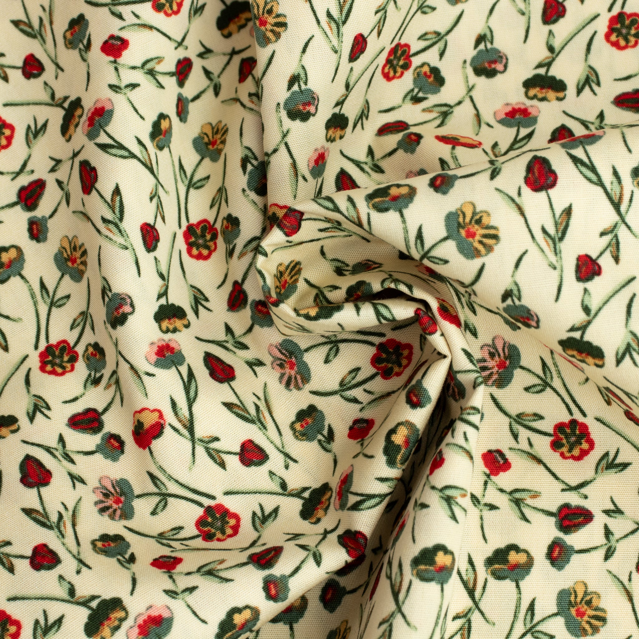 Art Gallery Fabrics Spruce – Tulip Time Wintertide | Zarter Baumwollstoff mit floralen Streublumen