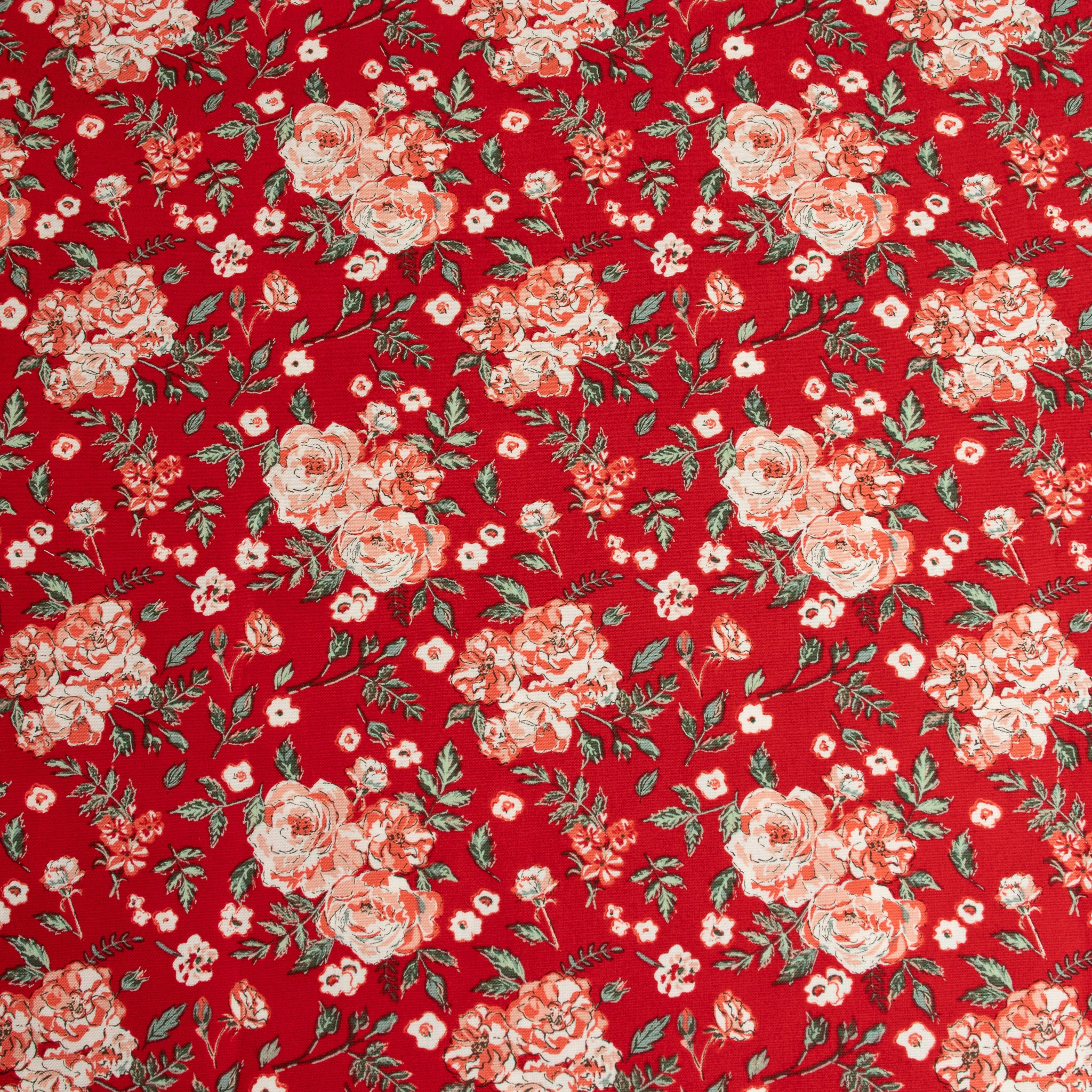 Art Gallery Fabrics Spruce – Floribunda | Floraler Baumwollstoff in warmem Rot