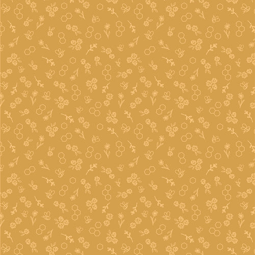 Bumble & Bloom Honey – Baumwollstoff mit Bienen & Waben – Art Gallery Fabrics
