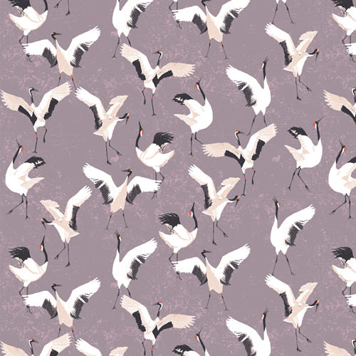 Art Gallery Fabrics - Soar – Dancing Cranes Mineral - Katarina Roccella