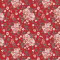 Art Gallery Fabrics Spruce – Floribunda | Floraler Baumwollstoff in warmem Rot