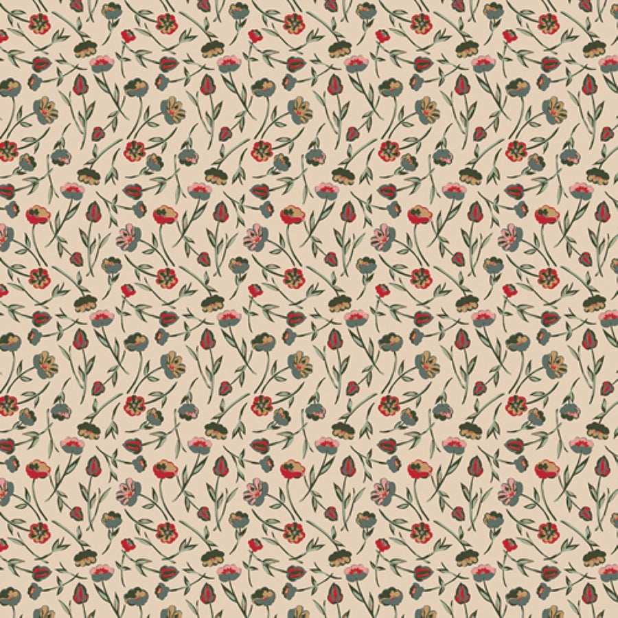 Art Gallery Fabrics Spruce – Tulip Time Wintertide | Zarter Baumwollstoff mit floralen Streublumen