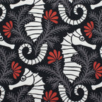 Cloud9 Fabrics - Ocean Motion Canvas - 2278-55 Seehorse Garden - by RouCouCou