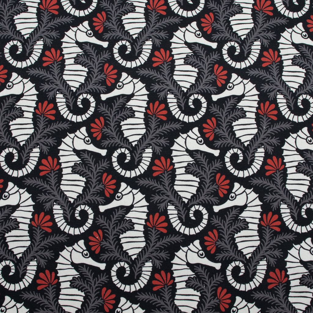 Cloud9 Fabrics - Ocean Motion Canvas - 2278-55 Seehorse Garden - by RouCouCou