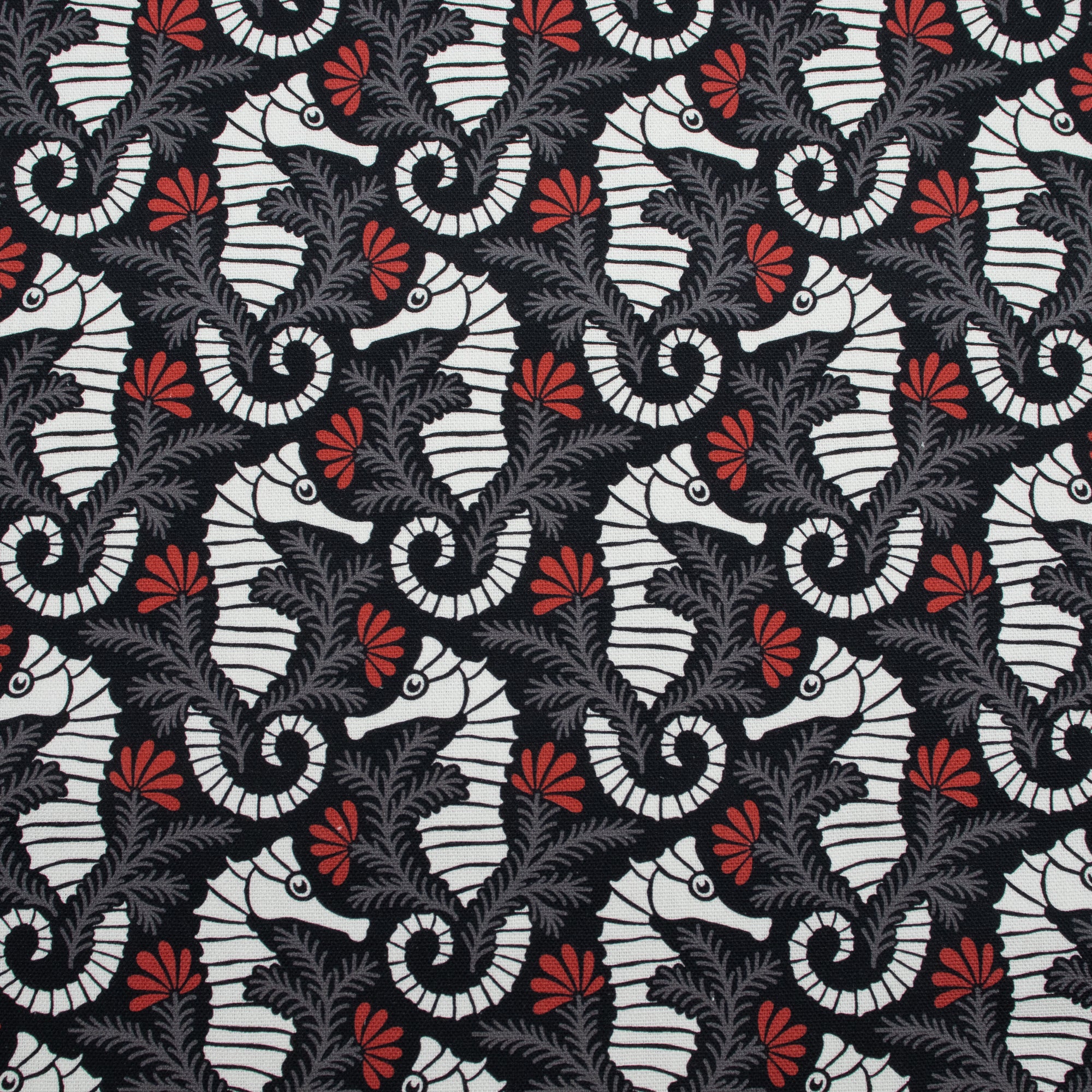 Cloud9 Fabrics - Ocean Motion Canvas - 2278-55 Seehorse Garden - by RouCouCou