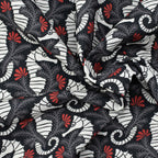 Cloud9 Fabrics - Ocean Motion Canvas - 2278-55 Seehorse Garden - by RouCouCou
