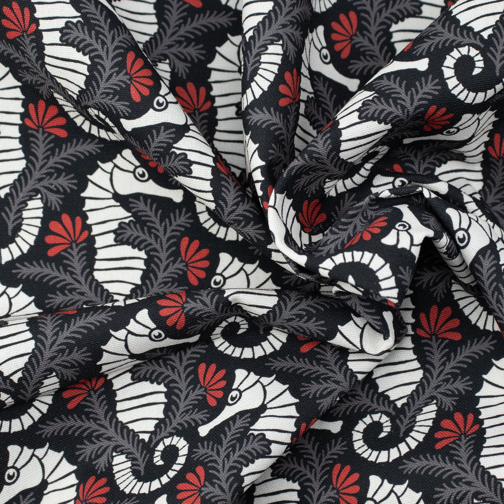 Cloud9 Fabrics - Ocean Motion Canvas - 2278-55 Seehorse Garden - by RouCouCou