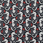 Cloud9 Fabrics - Ocean Motion Canvas - 2278-55 Seehorse Garden - by RouCouCou