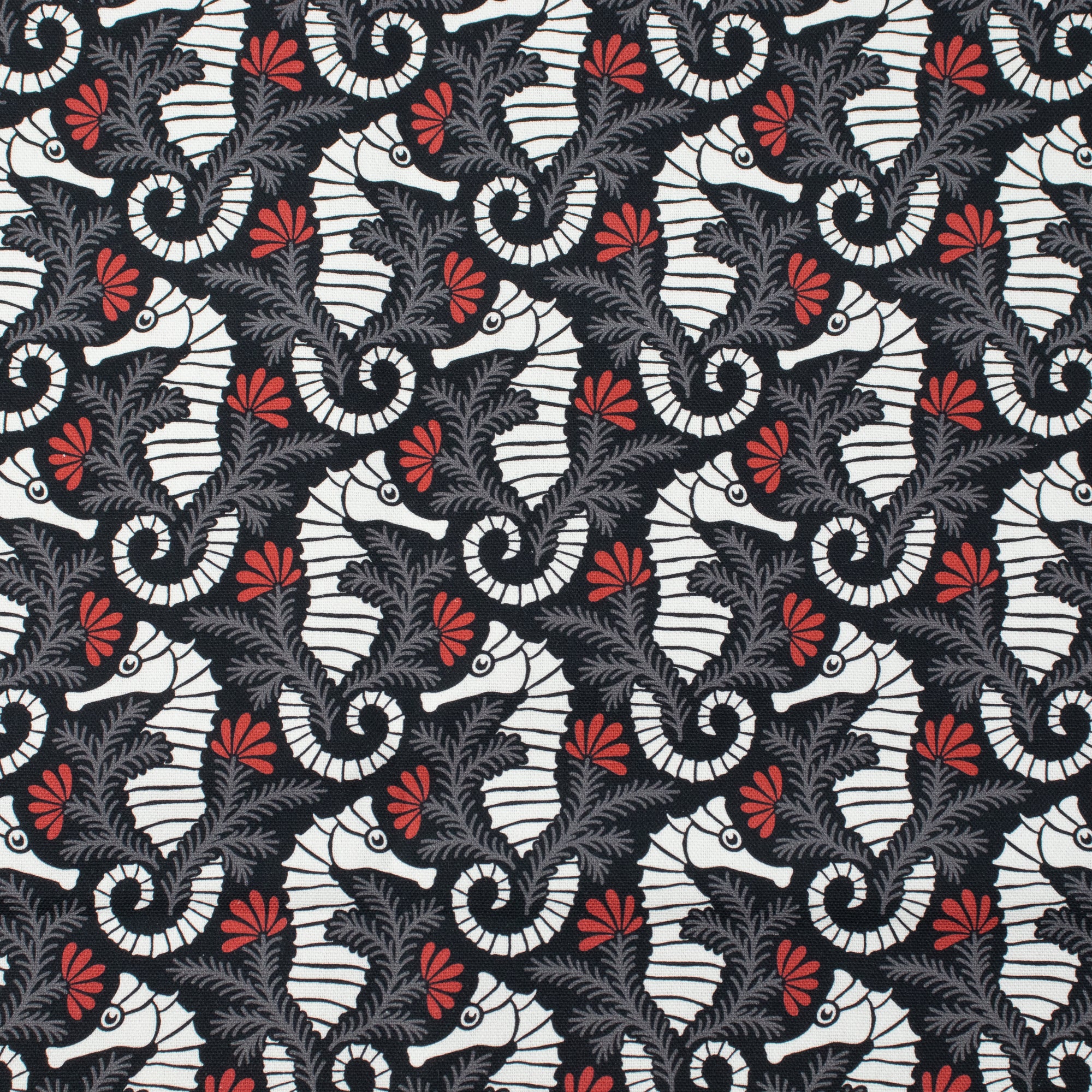 Cloud9 Fabrics - Ocean Motion Canvas - 2278-55 Seehorse Garden - by RouCouCou