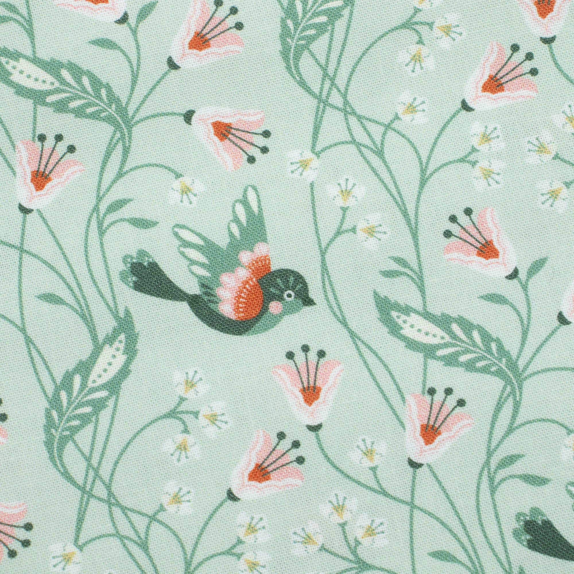 Cloud9 Fabrics - Vintage Charm - Birdie turquoise - Dots & Glory