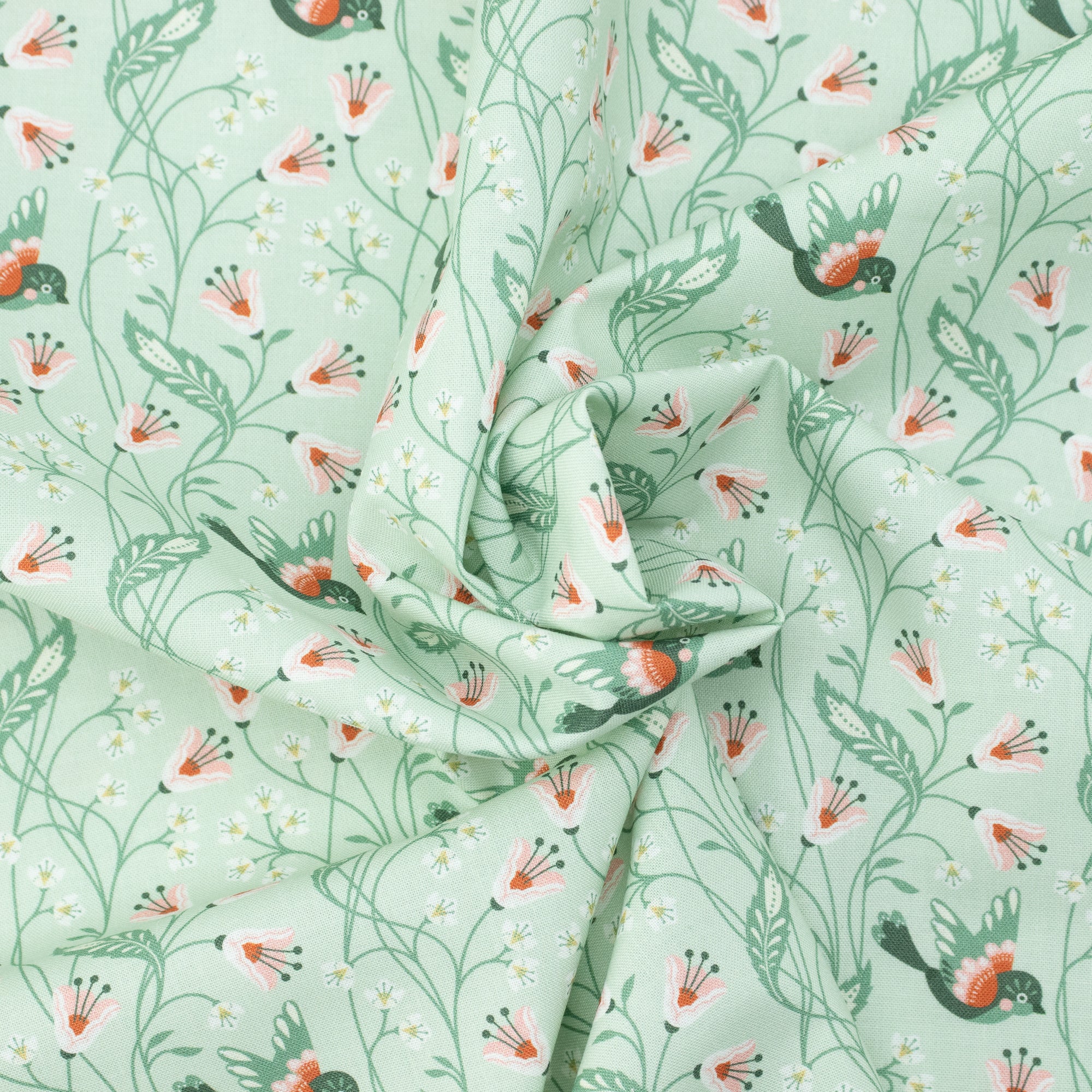 Cloud9 Fabrics - Vintage Charm - Birdie turquoise - Dots & Glory
