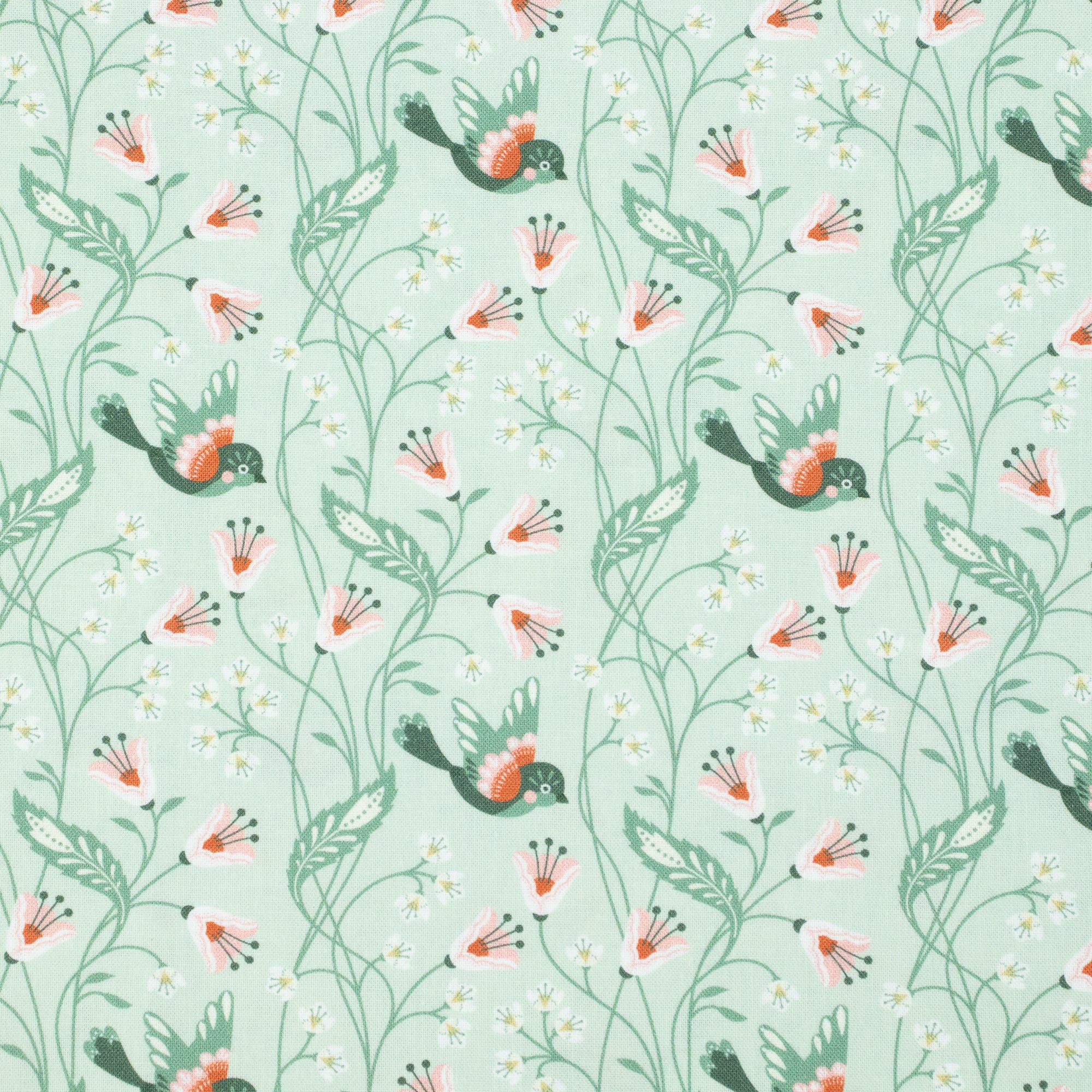 Cloud9 Fabrics - Vintage Charm - Birdie turquoise - Dots & Glory