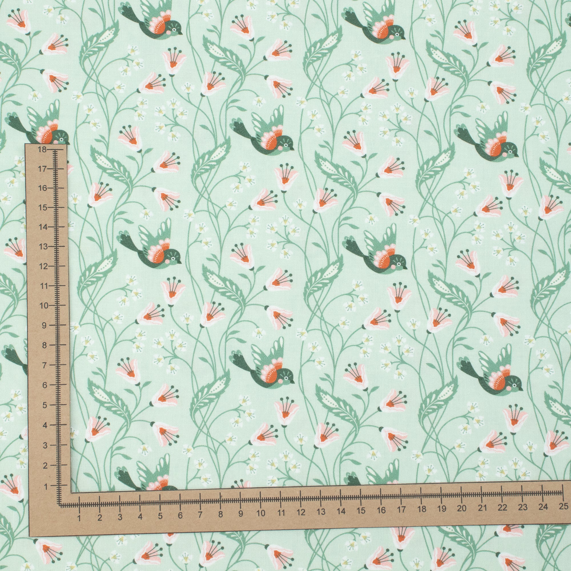 Cloud9 Fabrics - Vintage Charm - Birdie turquoise - Dots & Glory