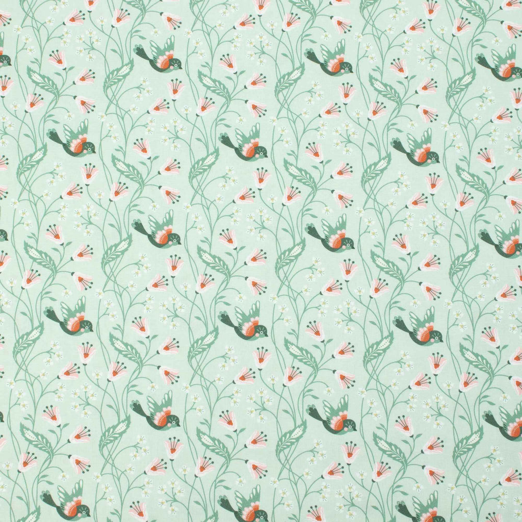 Cloud9 Fabrics - Vintage Charm - Birdie turquoise - Dots & Glory