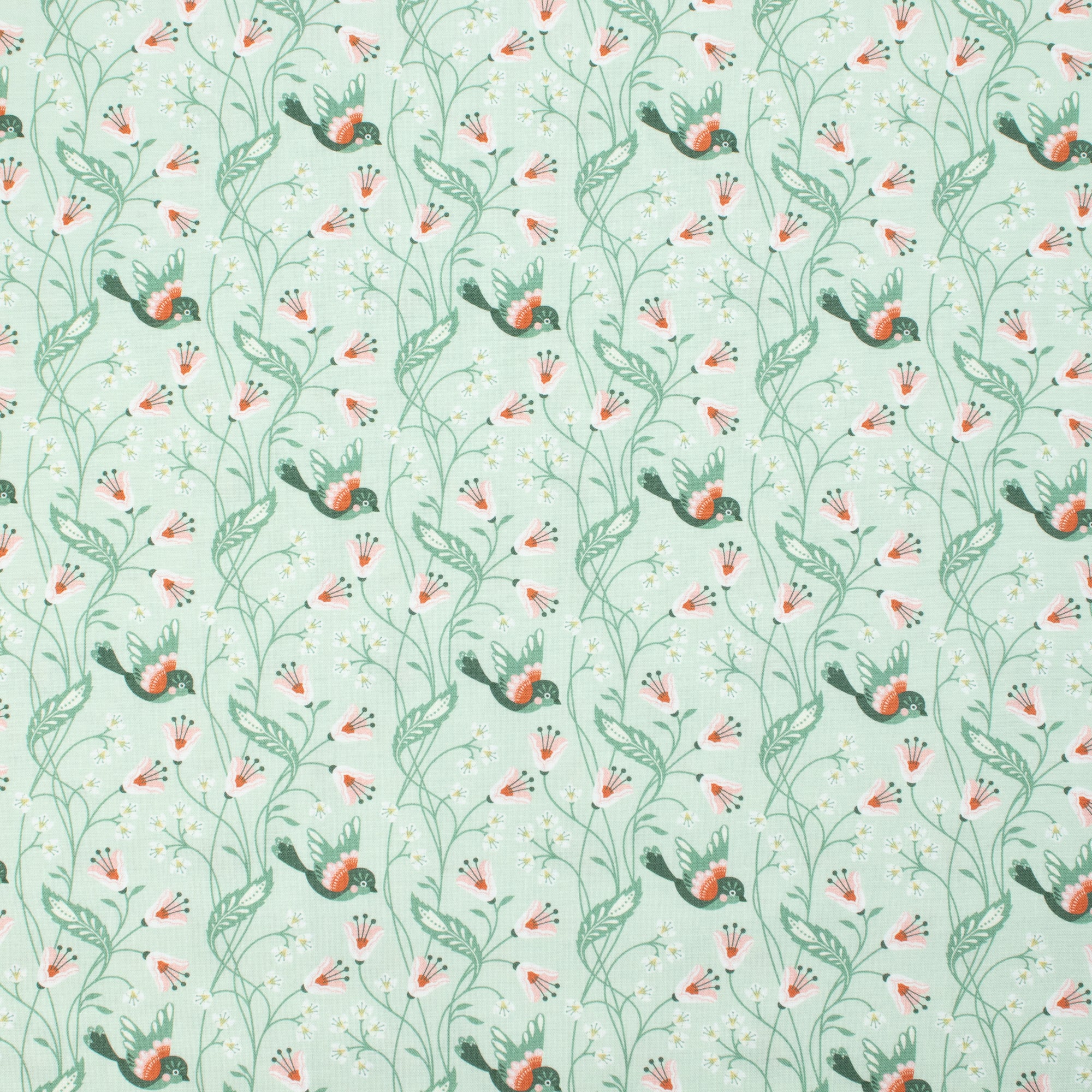 Cloud9 Fabrics - Vintage Charm - Birdie turquoise - Dots & Glory