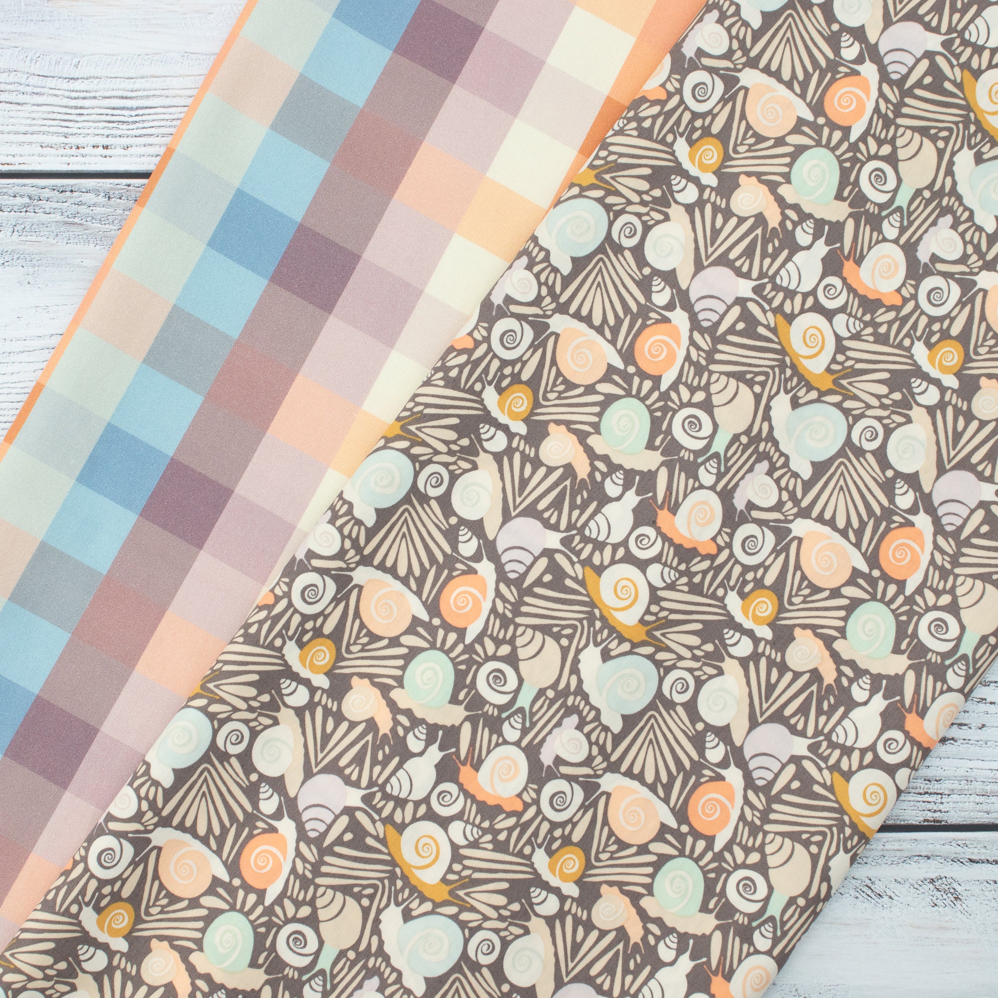 Art Gallery Fabrics - Slow Summer - Snails Driftwood - Suzy Quilts