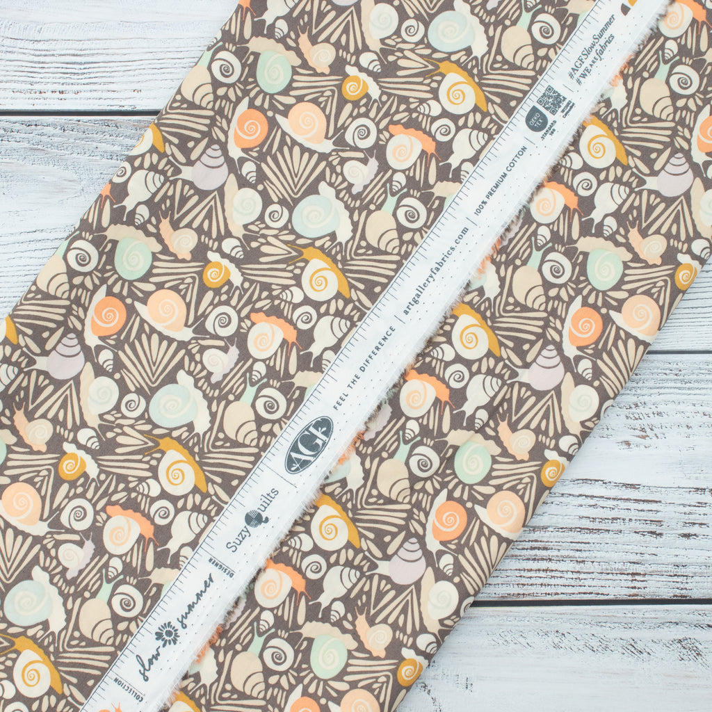 Art Gallery Fabrics - Slow Summer - Snails Driftwood - Suzy Quilts