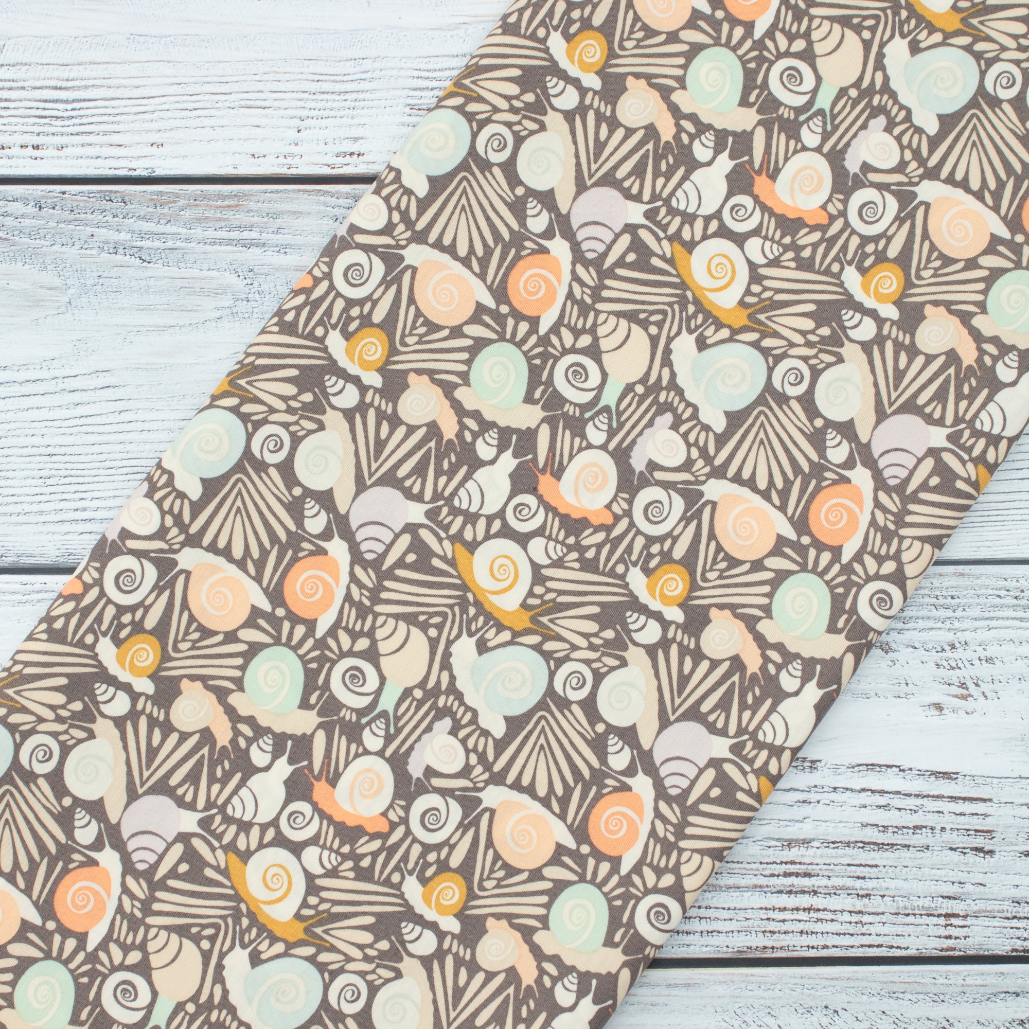 Art Gallery Fabrics - Slow Summer - Snails Driftwood - Suzy Quilts