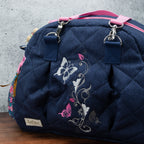 Kugeltasche – praktische Universaltasche mit Blütenstickerei