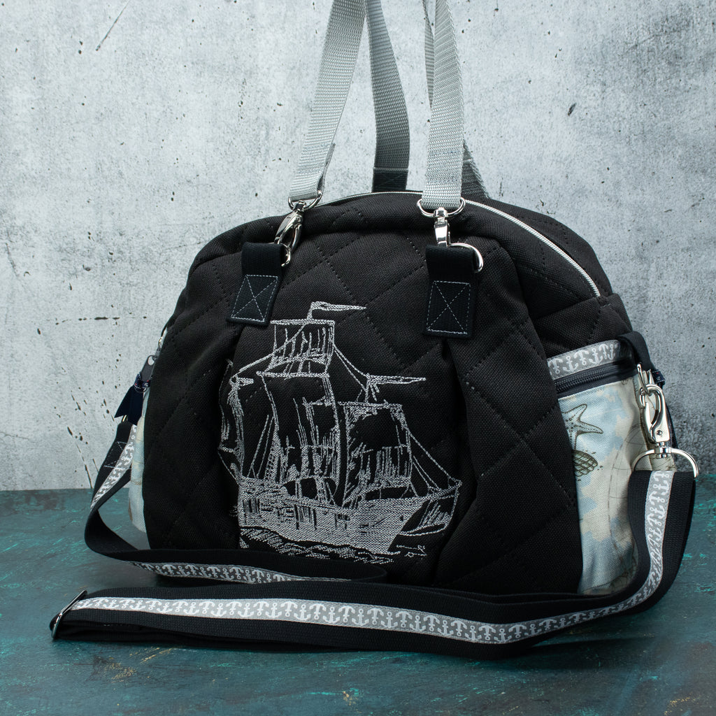 Kugeltasche – praktische Universaltasche mit maritimer Stickerei