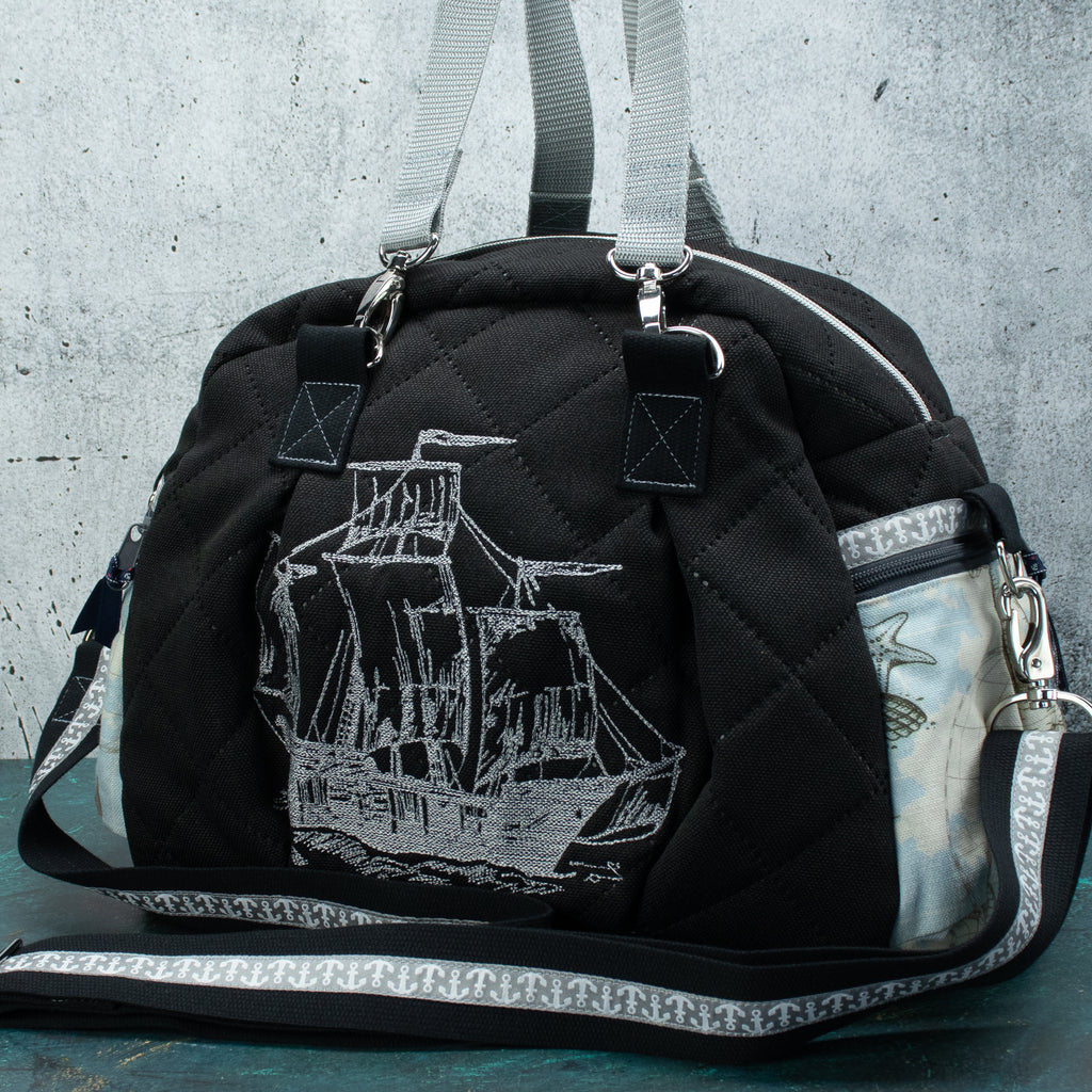 Kugeltasche – praktische Universaltasche mit maritimer Stickerei