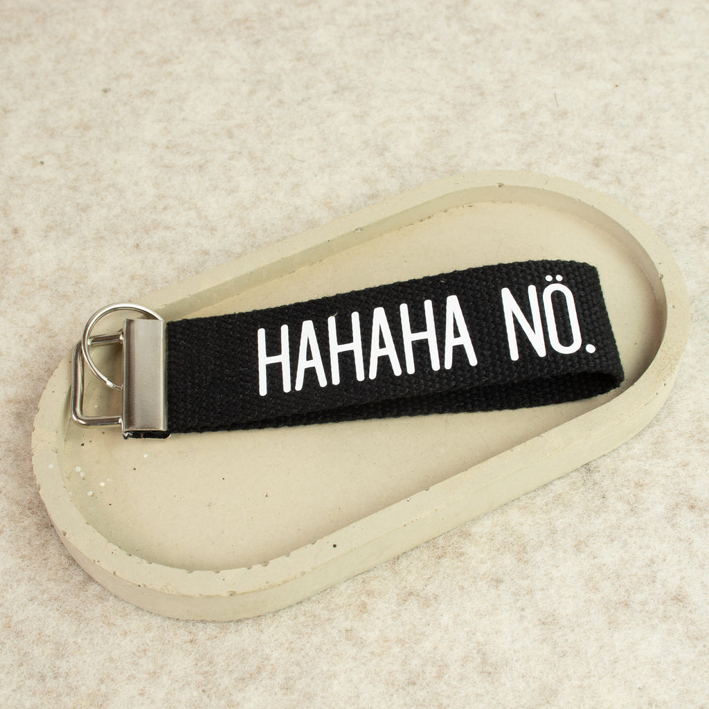 Schlüsselanhänger „HAHAHA NÖ.“ – lustiger Schlüsselanhänger