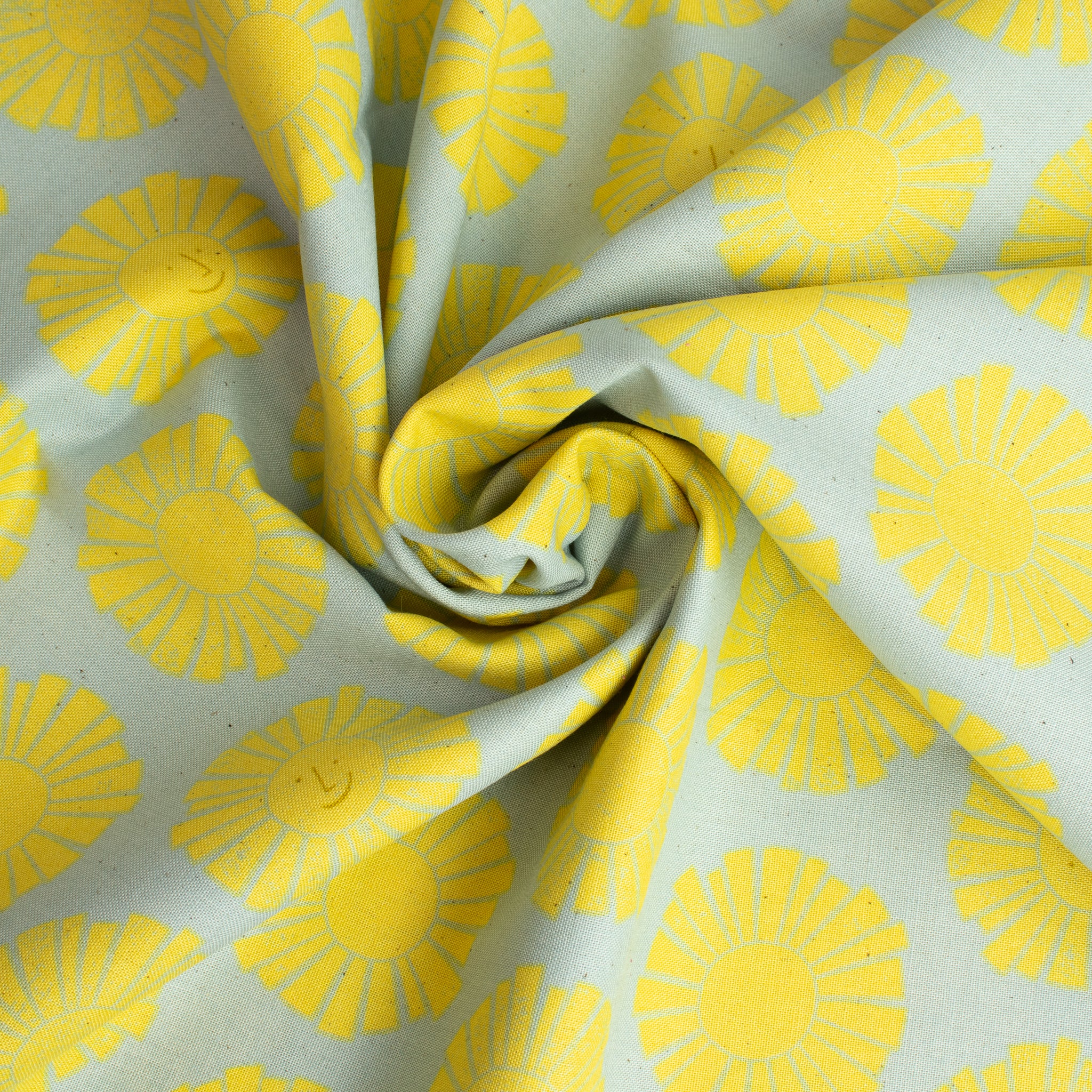 By the Seaside 2 Baumwollstoff „Sunshine Sky Blue Unbleached“ – Cotton + Steel x Loes van Oosten