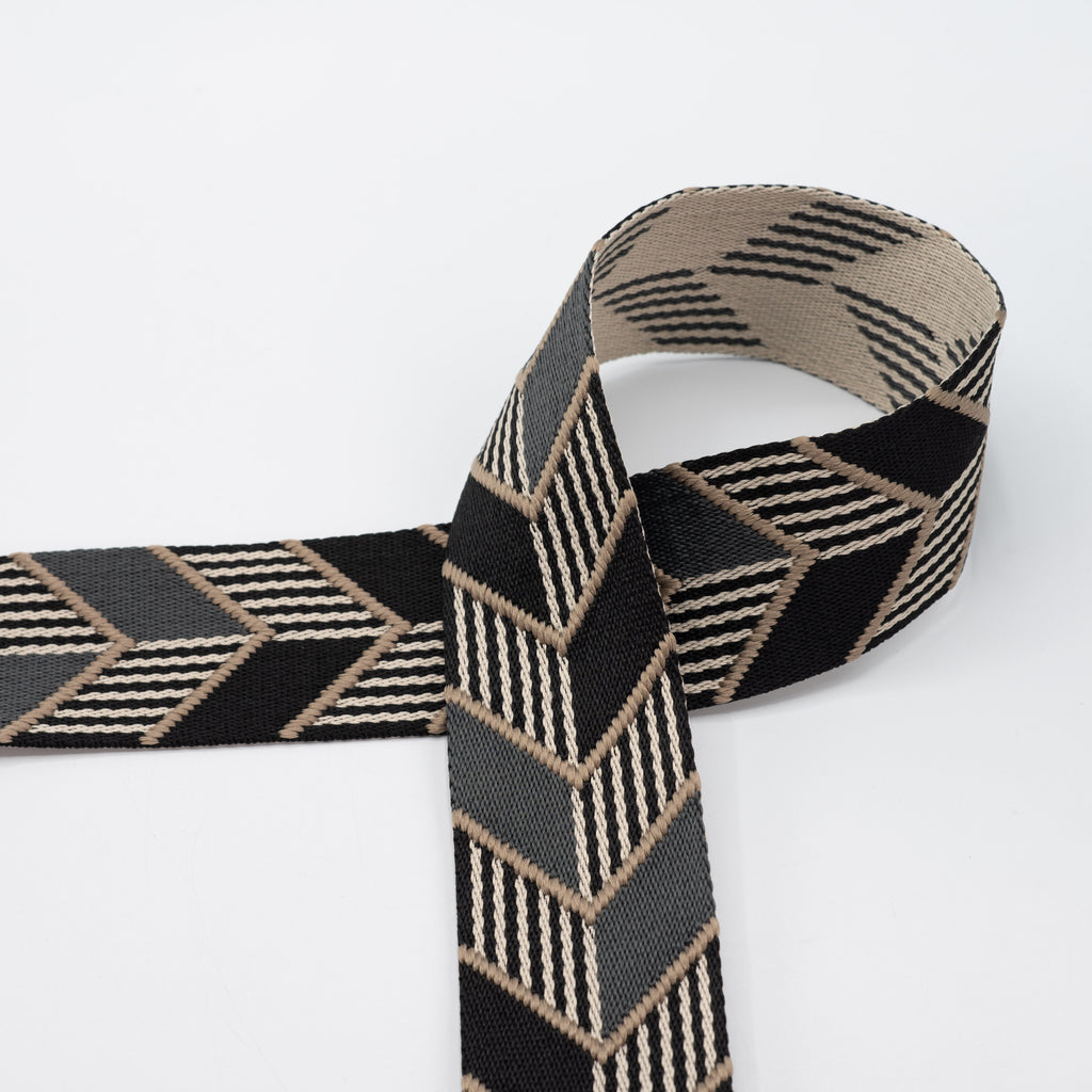 Gurtband doppelseitig gewebt Chevron – 50 mm, modern & stabil (verschiedene Farben)