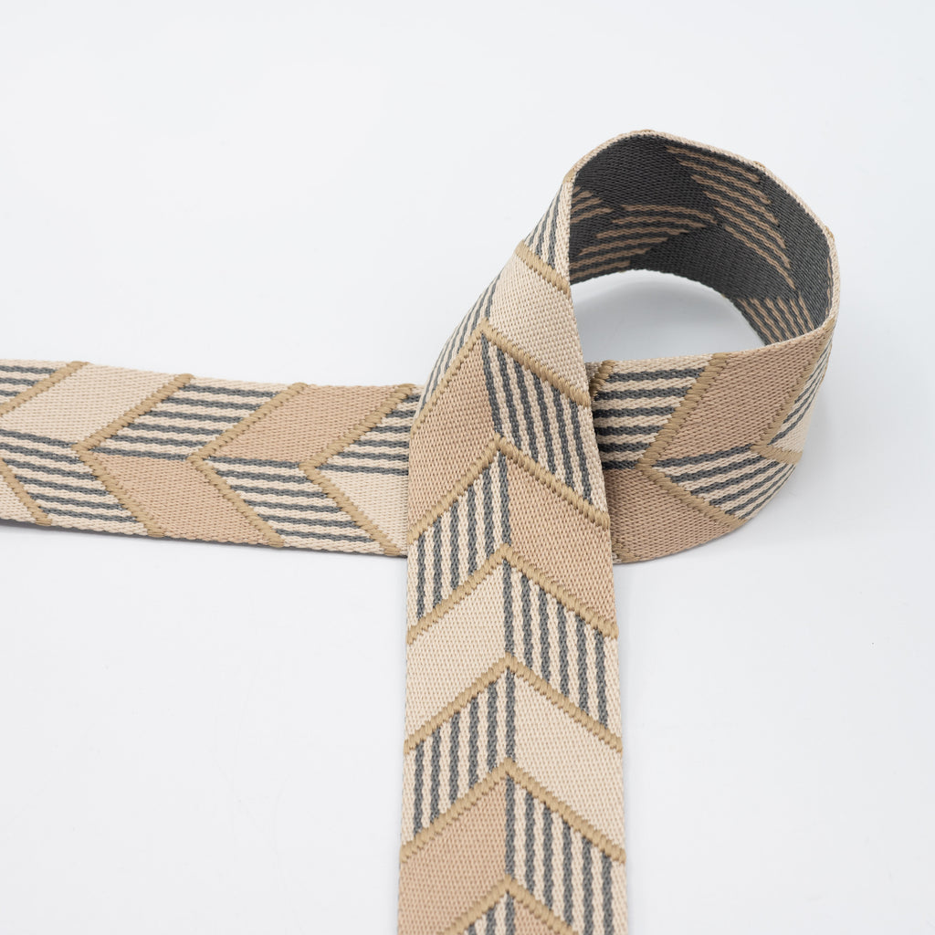 Gurtband doppelseitig gewebt Chevron – 50 mm, modern & stabil (verschiedene Farben)